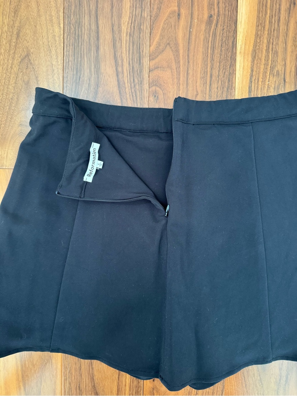 Reformation Liene Black High-rise A-line Mini Skort Skirt, size - Picture 11 of 16
